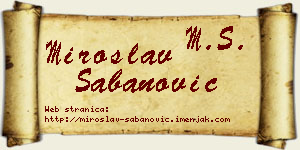 Miroslav Šabanović vizit kartica